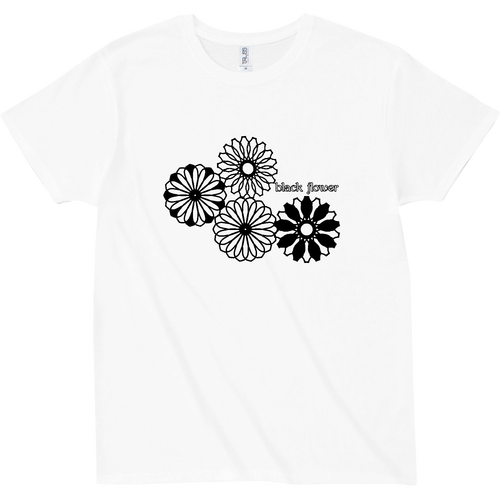 ブラックフラワー スリムフィット Tシャツ