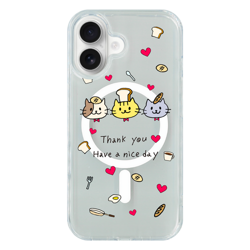 ねこパントリオ スマホケース iPhone16 MagSafe対応 耐衝撃クリアケース