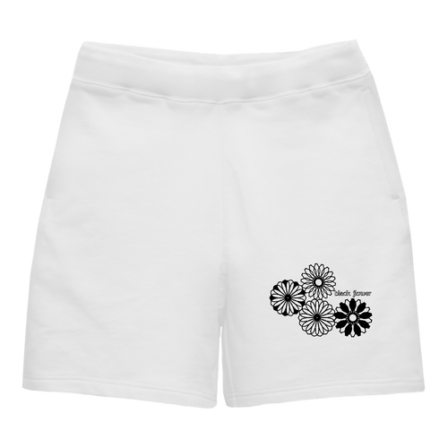 ブラックフラワー ライトスウェットハーフパンツ