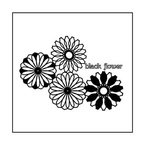 ブラックフラワー 全面プリント コットンWフェイスミニタオル