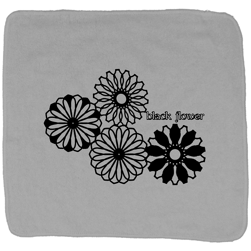 ブラックフラワー オーバロックおしぼり