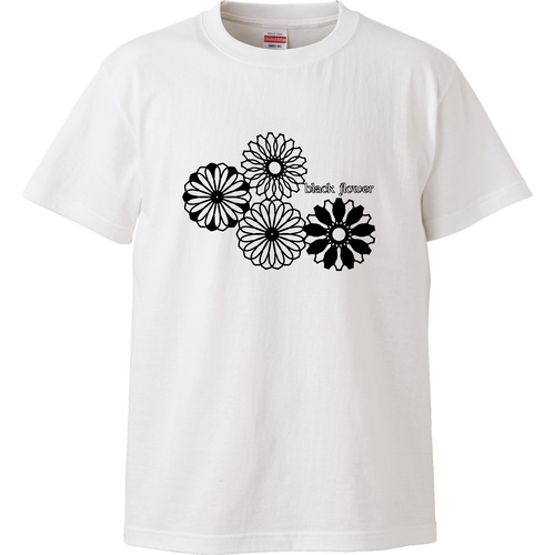 ブラックフラワー ハイクオリティーキッズTシャツ