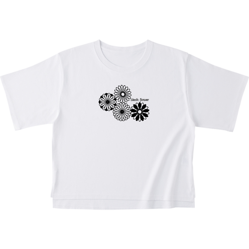 ブラックフラワー オープンエンドマックスウェイトウィメンズオーバーTシャツ