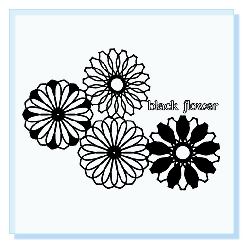 ブラックフラワー アクリルブロック (100 x 100mm)