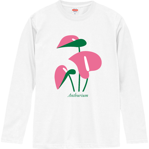 Anthurium Pink ロングスリーブTシャツ