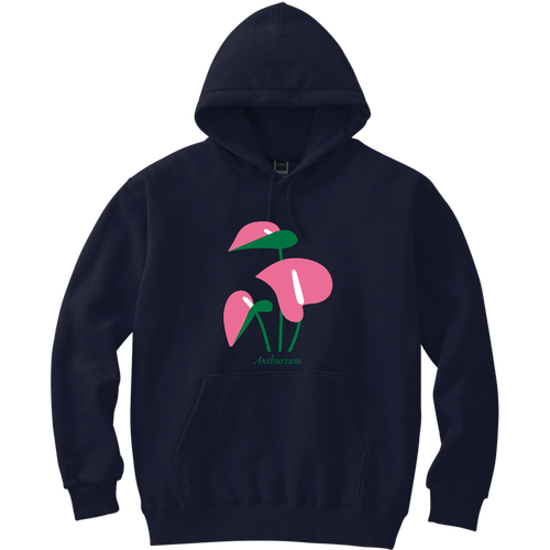 Anthurium Pink 軽量プルパーカー (長袖プリント)