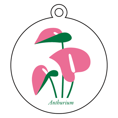 Anthurium Pink アクリルキーホルダー　丸型 (6cm)