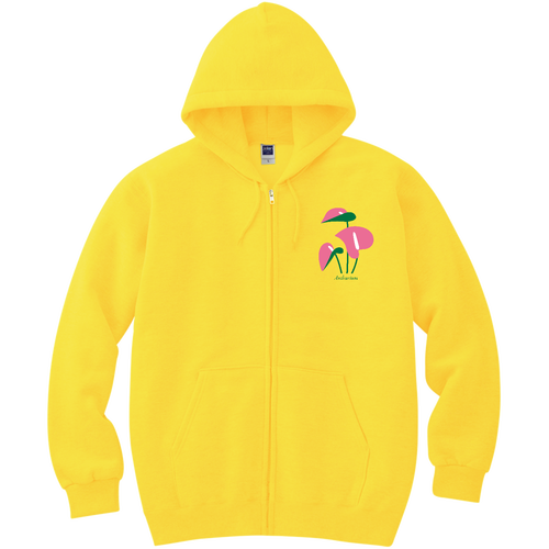 Anthurium Pink 軽量ジップアップパーカー
