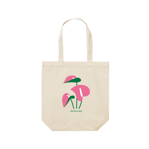 Anthurium Pink レギュラーキャンバストートバッグ(M) (フルカラー転写プリント)