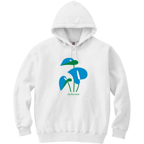 Anthurium Blue 軽量プルパーカー (長袖プリント)