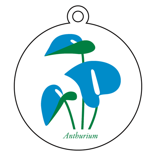 Anthurium Blue アクリルキーホルダー　丸型 (6cm)