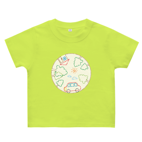 お絵描きクレヨンサークル(線画) ヘビーウェイトベビーＴシャツ