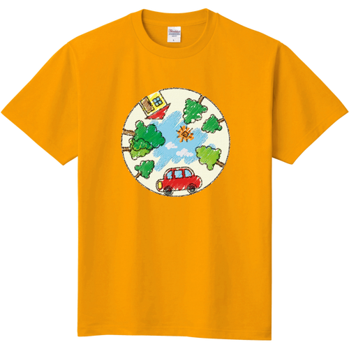 お絵描きクレヨンサークル(塗り) キッズＴシャツ