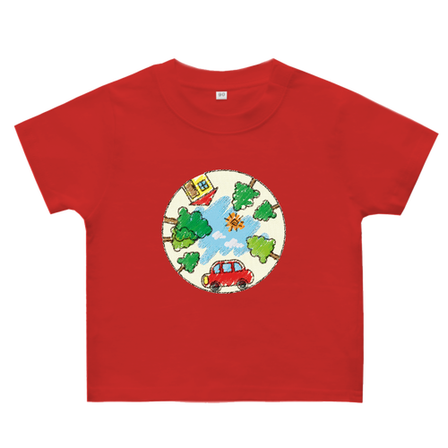 お絵描きクレヨンサークル(塗り) ヘビーウェイトベビーＴシャツ