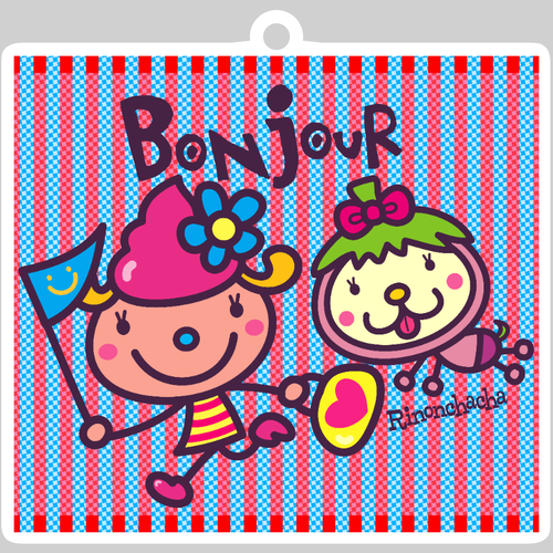 リノンちゃんとチャチャ ダイカットアクリルキーホルダー(8×8cm)