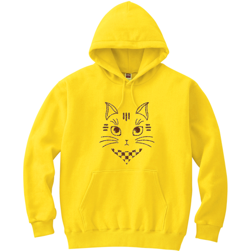 ねこかわいい(クレヨン) 軽量プルパーカー (長袖プリント)