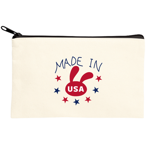 【MADE IN USA】ポーチ キャンバスポーチ(S)【白プリント有】