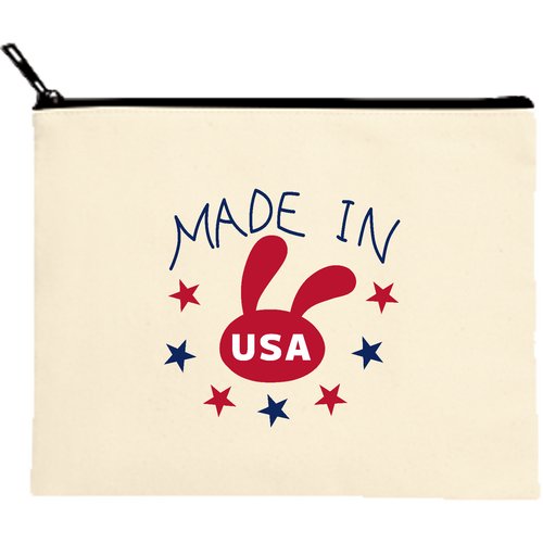 【MADE IN USA】ポーチ キャンバスポーチ（M）【白プリント有】