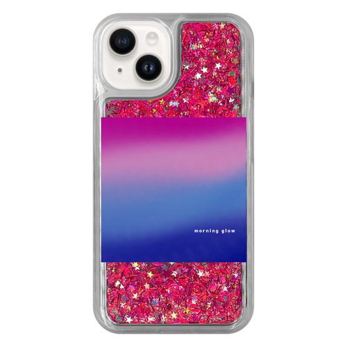 朝やけ iPhone15 グリッターケース