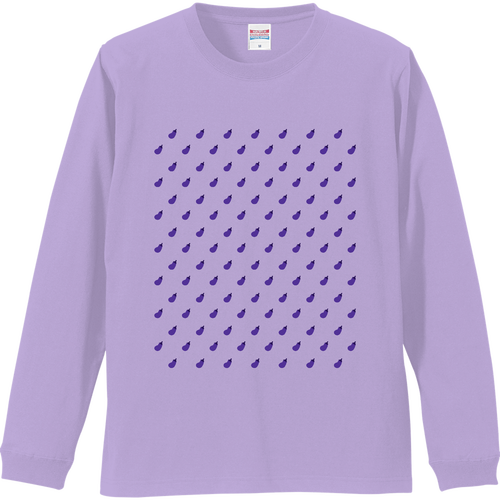 ドット よく見るとナス リブ付 ロングスリーブＴシャツ