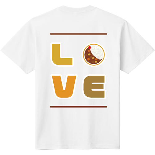 カレーLOVE　背面プリント 定番Ｔシャツ