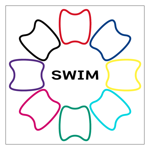 プルフラワー（A2）（SWIM） ワンポイント生地用アイロンステッカー 10cm×10cm