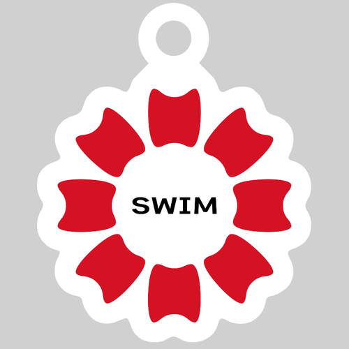 プルフラワー（R）（SWIM） ダイカットアクリルキーホルダー(4×4cm)