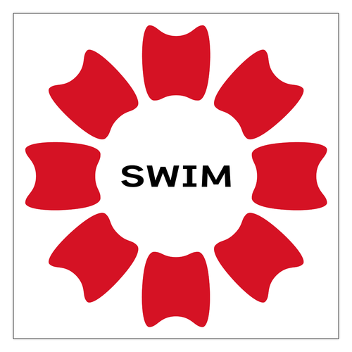 プルフラワー（R）（SWIM） ワンポイント生地用アイロンステッカー 10cm×10cm