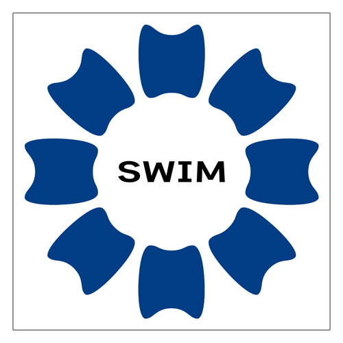 プルフラワー（B）（SWIM） ワンポイント生地用アイロンステッカー 10cm×10cm