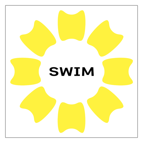 プルフラワー（Y）（SWIM） ワンポイント生地用アイロンステッカー 10cm×10cm