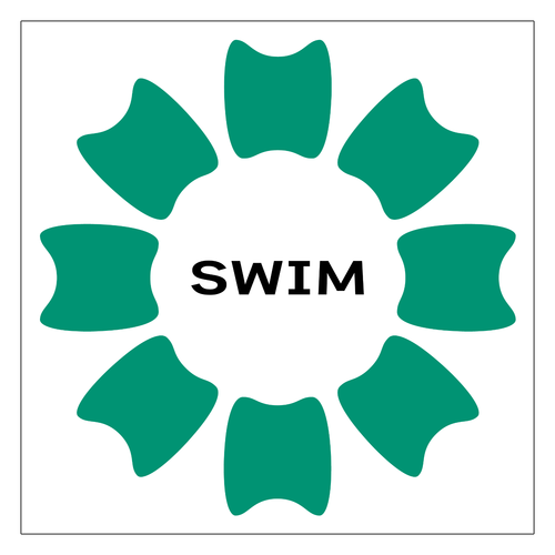 プルフラワー（G）（SWIM） ワンポイント生地用アイロンステッカー 10cm×10cm