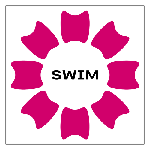 プルフラワー（P）（SWIM） ワンポイント生地用アイロンステッカー 10cm×10cm