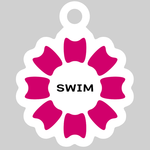 プルフラワー（P）（SWIM） ダイカットアクリルキーホルダー(4×4cm)