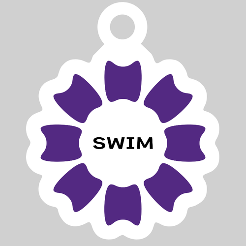 プルフラワー（V）（SWIM） ダイカットアクリルキーホルダー(4×4cm)