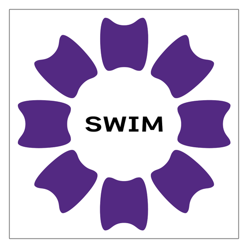 プルフラワー（V）（SWIM） ワンポイント生地用アイロンステッカー 10cm×10cm