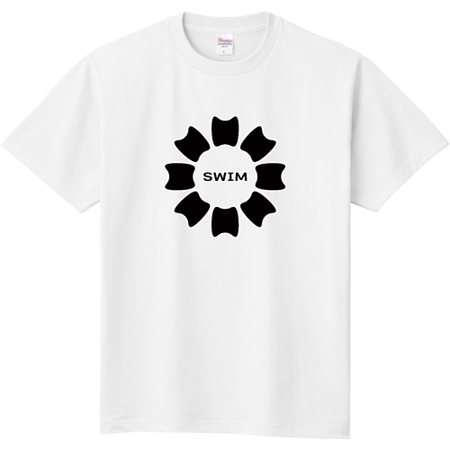 プルフラワー（黒）（SWIM） 定番Ｔシャツ