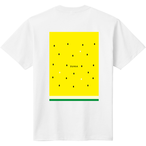 すいか（黄）背面プリント 定番Ｔシャツ