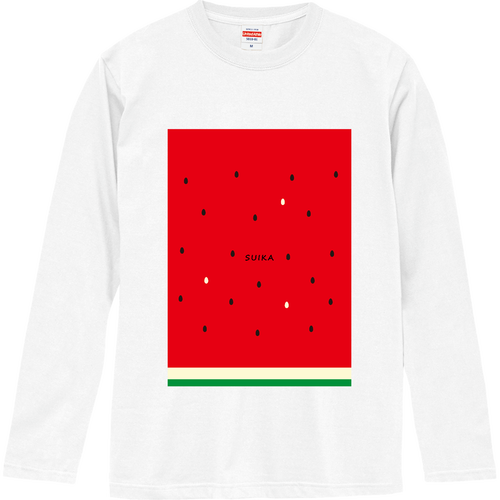 すいか（赤） ロングスリーブTシャツ