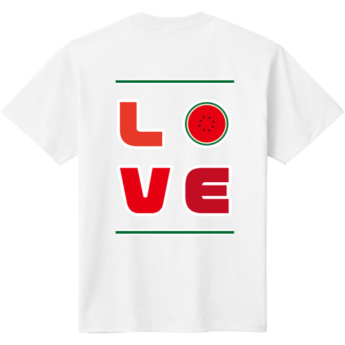 すいかLOVE背面プリント 定番Ｔシャツ