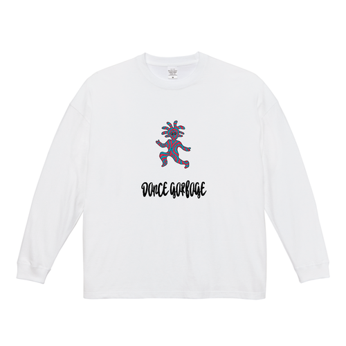 Dance Garbage ブルーレッド ビッグシルエットロングスリーブＴシャツ