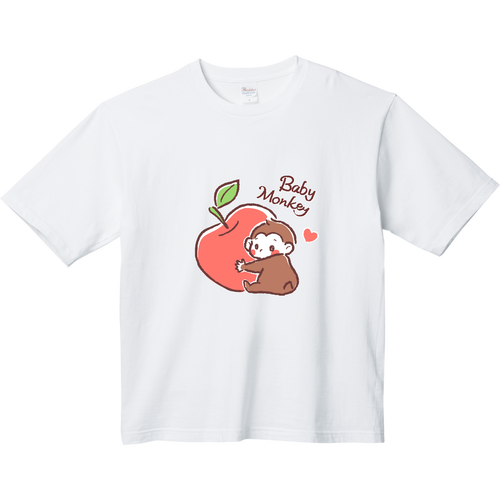 ベビーモンキーりんご ヘビーウェイト ビッグシルエットTシャツ