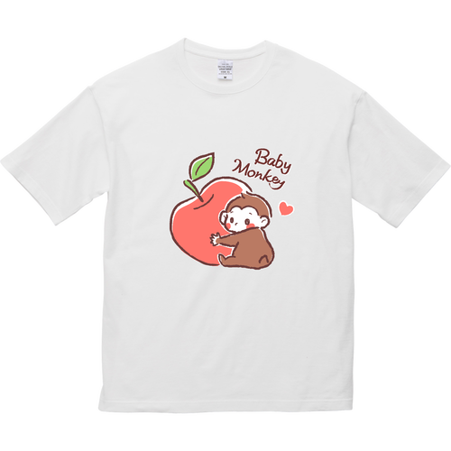 ベビーモンキーりんご 5.6オンス ビッグシルエット Ｔシャツ