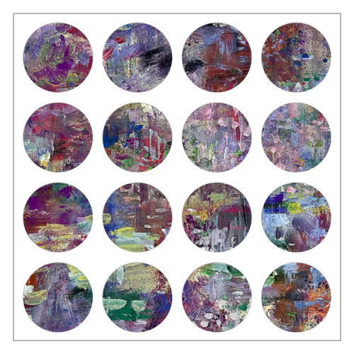 ミステリアス 選べるホワイトフレークシール（円型16枚）160×160mm
