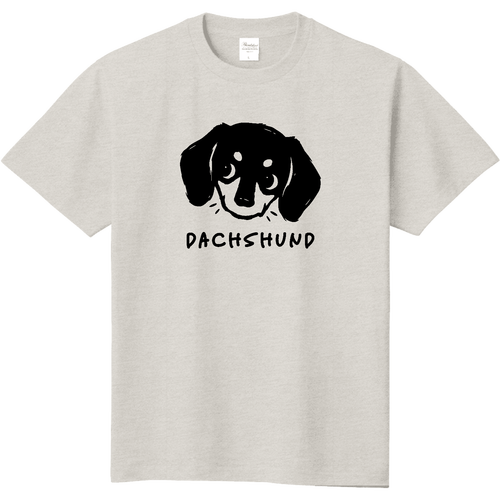 ダックスフンドくんフェイス type01 BK 定番Ｔシャツ