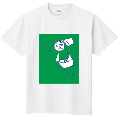 新しい枕の寝心地を確かめている人 定番Ｔシャツ