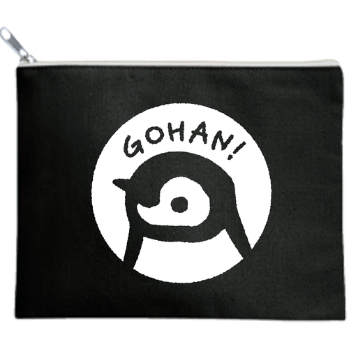 GOHAN!エンペラーペンギンくん（ヒナ） キャンバスポーチ（M）【白プリント有】