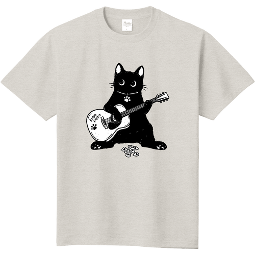 黒猫くん ギター type02 BK 定番Ｔシャツ