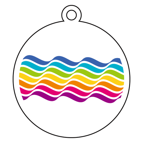 Rainbow wave・虹波  1 アクリルキーホルダー　丸型 (6cm)