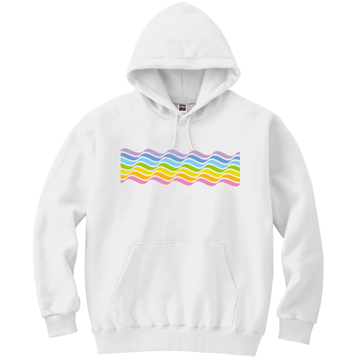  Rainbow wave・虹波 2 軽量プルパーカー (長袖プリント)
