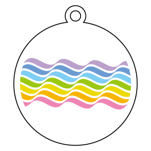  Rainbow wave・虹波 2 アクリルキーホルダー　丸型 (6cm)